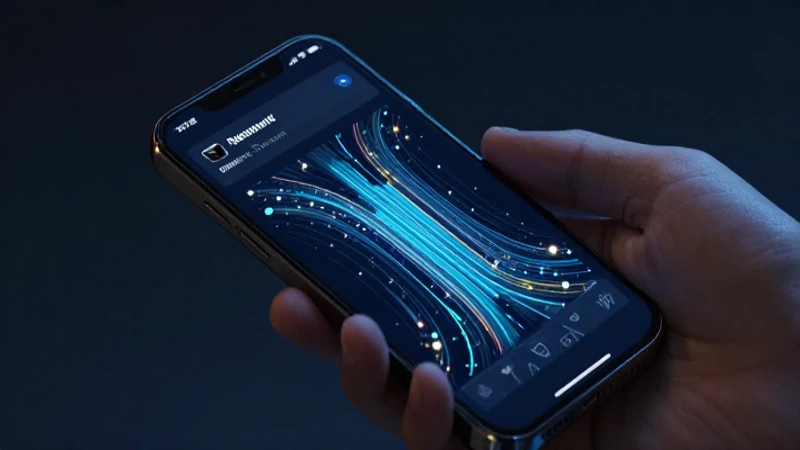 Smartphone muestra configuración con efecto luminoso