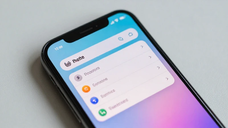 Smartphone Android muestra menú con luz suave