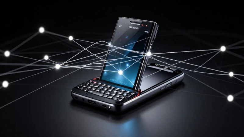 Teléfono BlackBerry, conexión abstracta e iluminación dramática