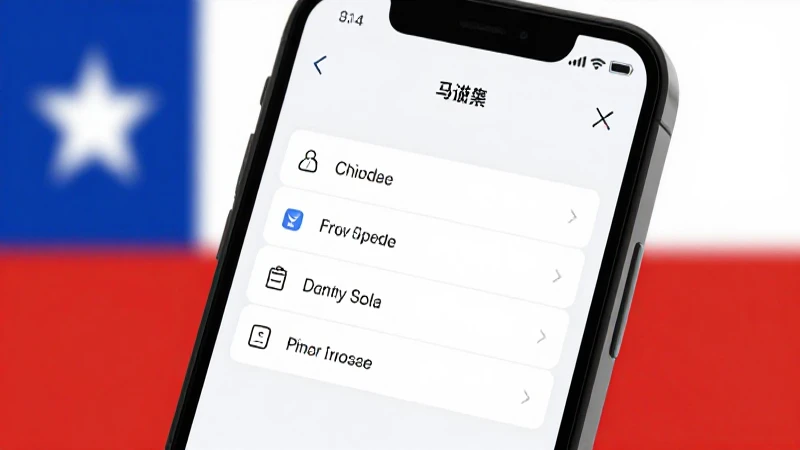 Teléfono mostrando opciones con bandera chilena