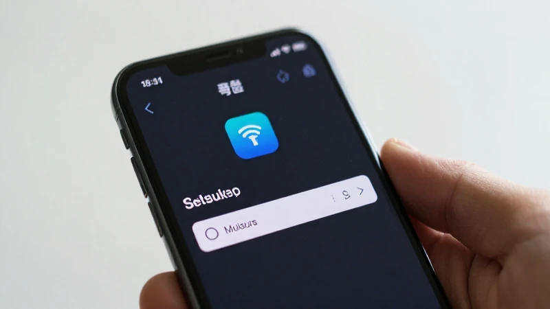 Smartphone muestra ajustes con red brillante