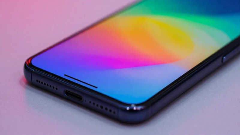 Smartphone Android, colores vivos, luz de estudio