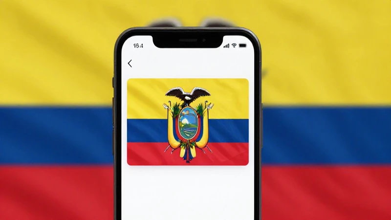 Teléfono Android con fondo de la bandera ecuatoriana
