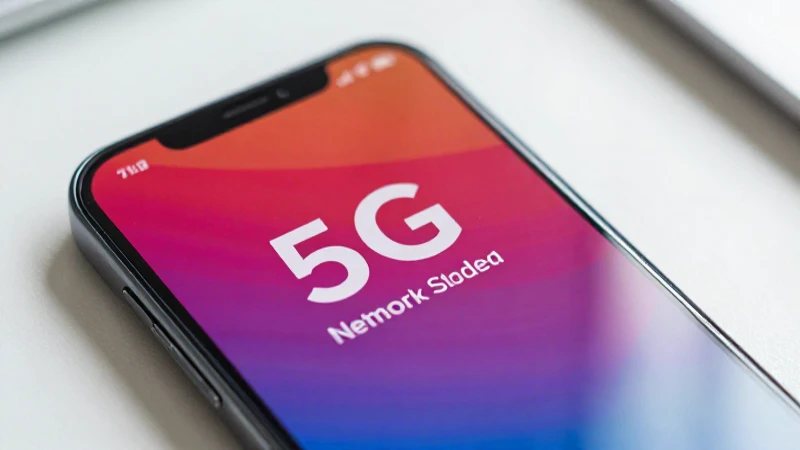 Smartphone 5G con pantalla y luz natural