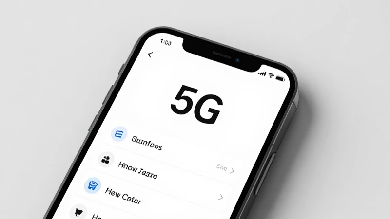 Teléfono muestra ajustes con icono 5G