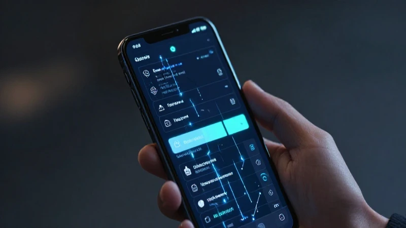 Smartphone muestra datos futuristas brillantemente iluminados