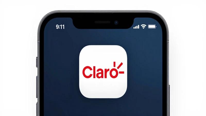 Primer plano de iPhone con logo Claro