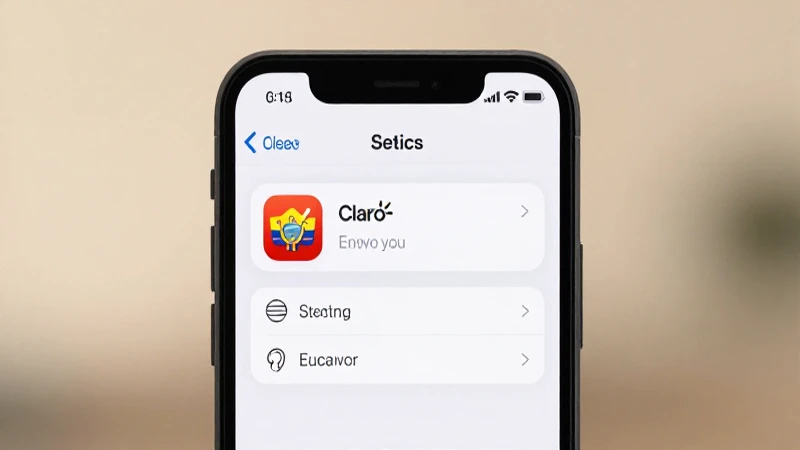 Teléfono muestra ajustes con red Claro