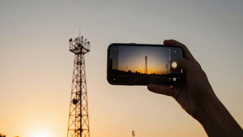 Atardecer dorado, iPhone y torre de Claro