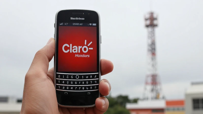 Guía Completa de Configuración de APN Claro Honduras para BlackBerry 3 Teléfono BlackBerry muestra señal con torre Claro