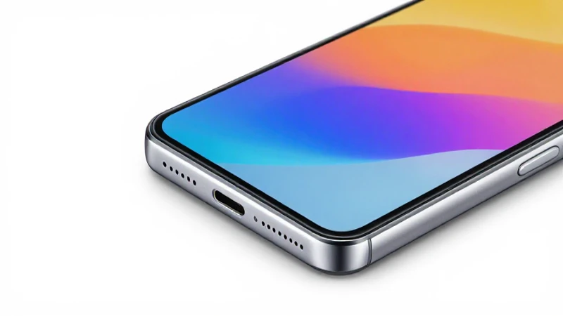 Smartphone Android con colores vibrantes y enfoque selectivo