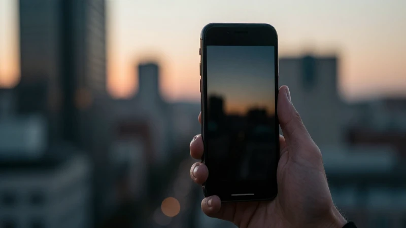 iPhone borroso con iluminación cinematográfica