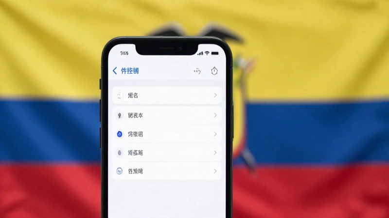 Menú de ajustes con bandera ecuatoriana