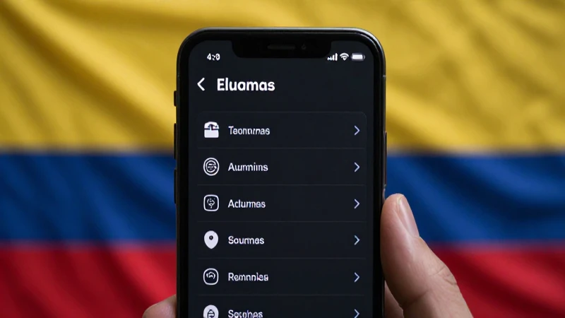 Teléfono muestra ajustes con sutil bandera colombiana