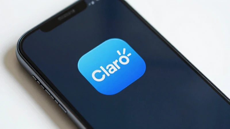 Smartphone Android azul con icono Claro