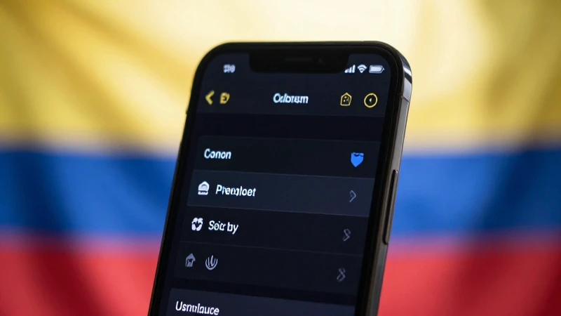 Celular mostrando opciones, luz suave, enfoque cercano