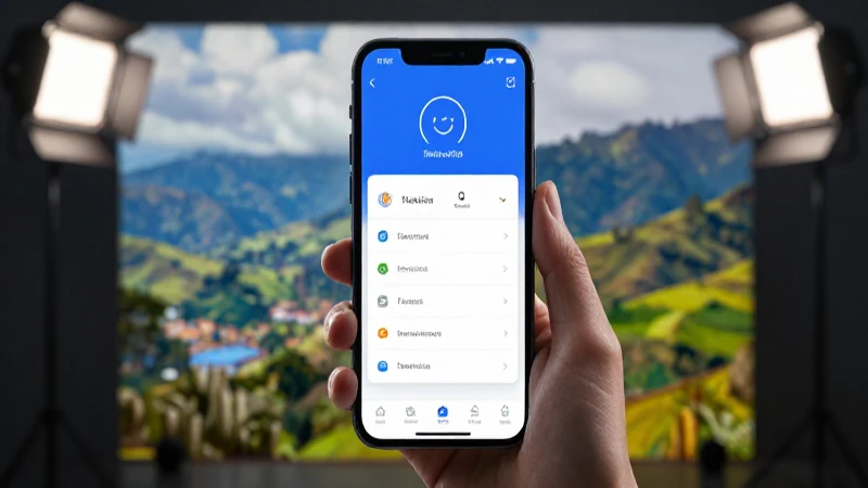 Smartphone y paisaje colombiano en foco dramático