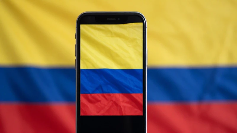Retrato del iPhone con bandera colombiana