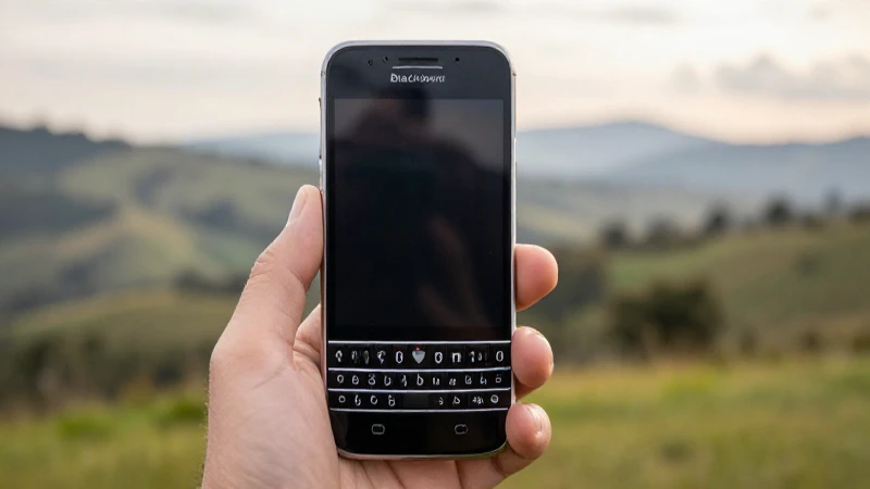 Teléfono BlackBerry, paisaje colombiano, luz dorada suave