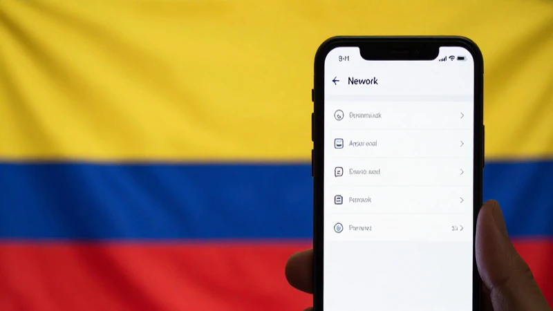 Teléfono muestra ajustes con fondo colombiano