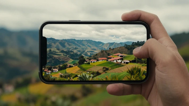Paisaje colombiano vibrante en luz cinematográfica