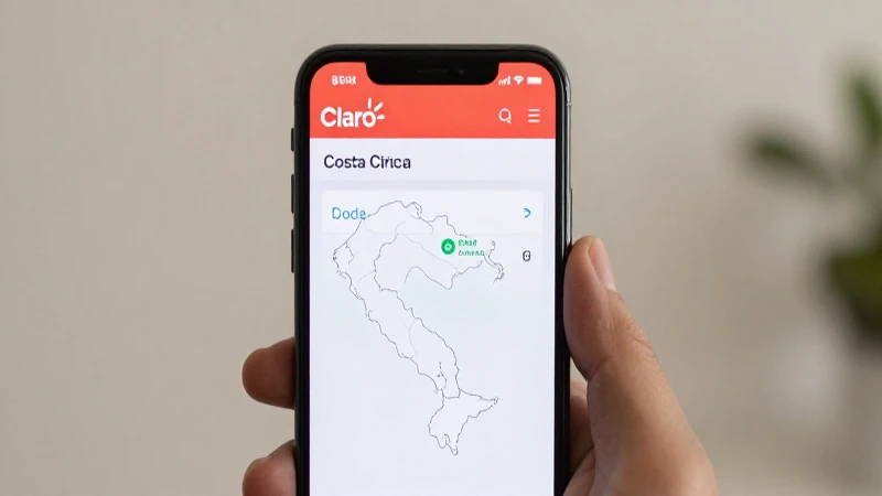 Teléfono muestra mapa Claro Costa Rica