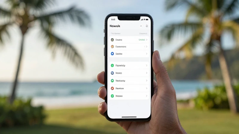 Teléfono con ajustes, paisaje tropical suave
