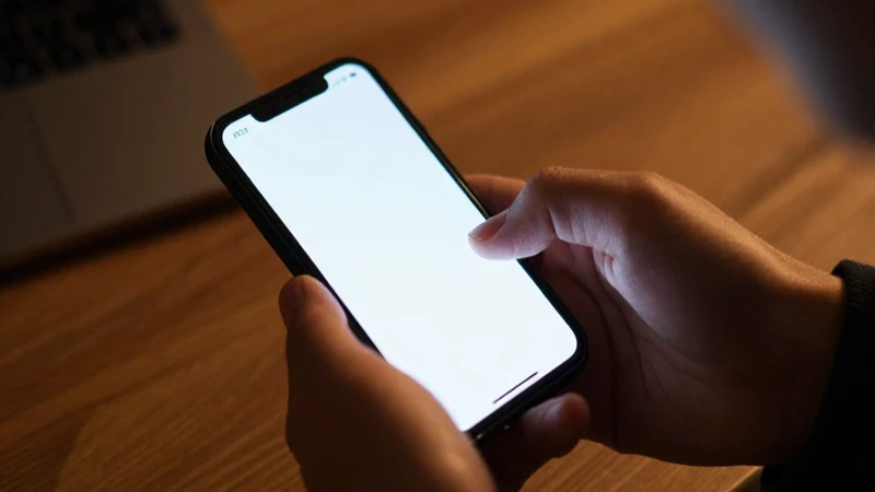 Smartphone en mano, luz cálida y enfoque nítido