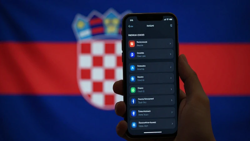Guía Completa de APN Croatia VIP Croatia APN Settings HR 4 Smartphone muestra ajustes con fondo croata