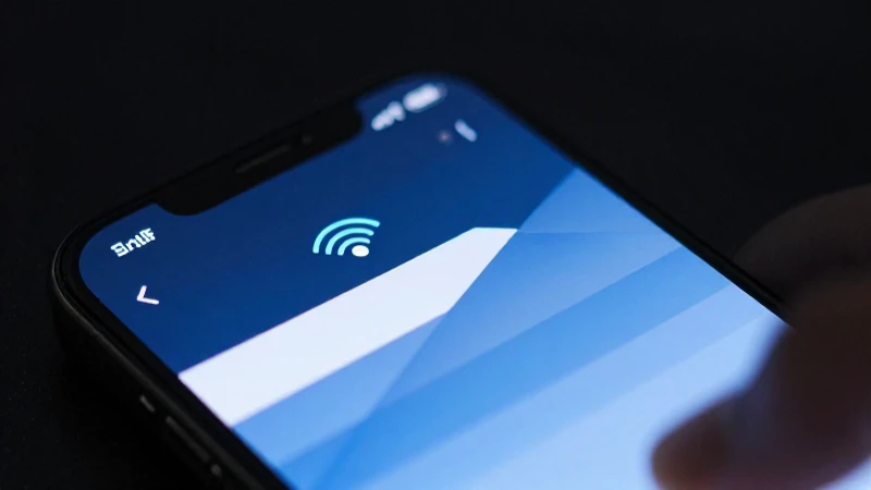 Smartphone muestra señal e icono de red