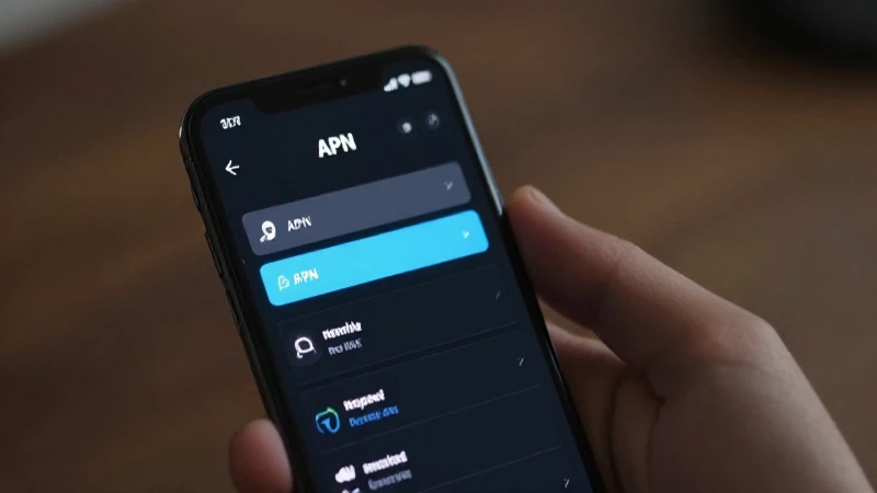 Smartphone muestra ajustes de red iluminados