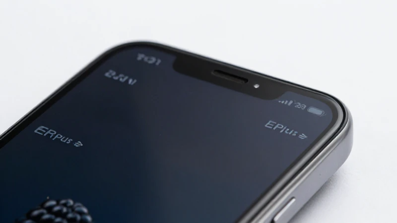 Smartphone negro con tecnología moderna y enfoque suave