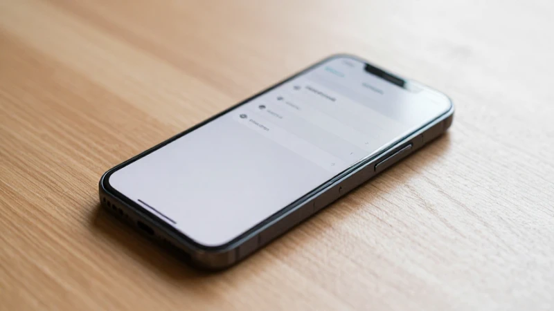 Smartphone sobre mesa bajo luz suave