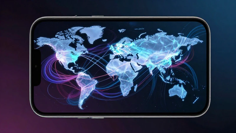 Conexiones globales brillantes en pantalla