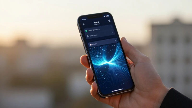 Smartphone muestra datos borrosos con luz dorada