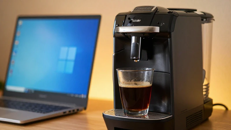 Primer plano cálido de portátil y café