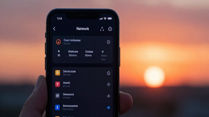 Teléfono muestra ajustes al atardecer cinematográfico