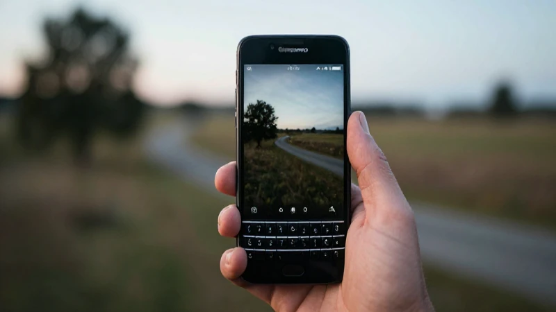 Luz suave crea paisaje borroso con BlackBerry