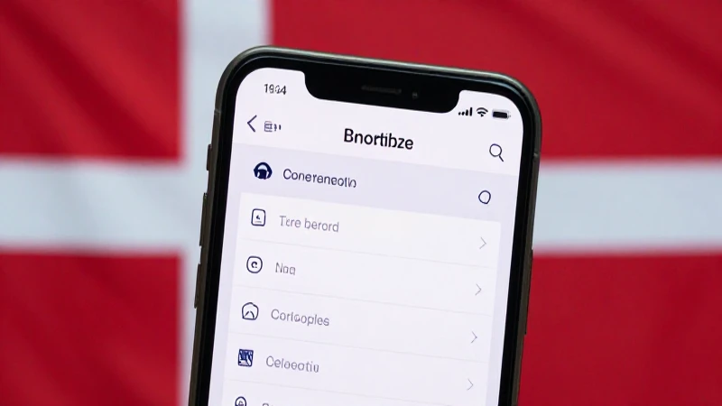 Teléfono mostrando ajustes con fondo danés