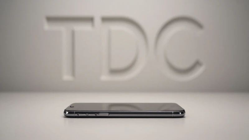 Teléfono sobre la mesa; fondo con logo