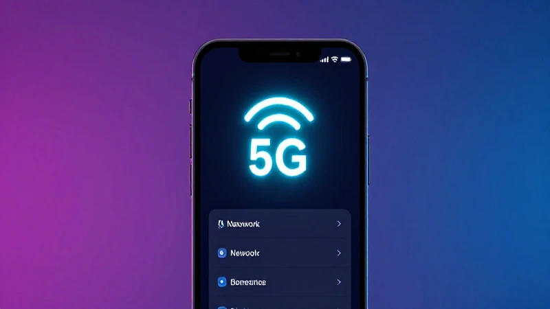 Teléfono muestra señal 5G brillante