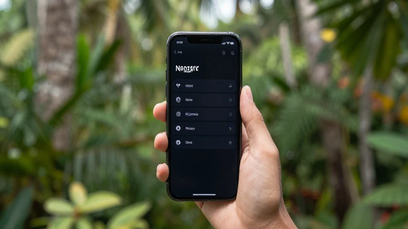 Teléfono muestra ajustes con fondo tropical