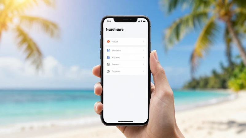 Teléfono muestra ajustes con sol tropical