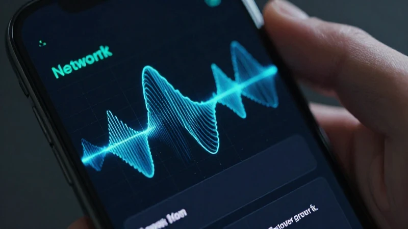 Smartphone muestra señales brillantes conectándose a red