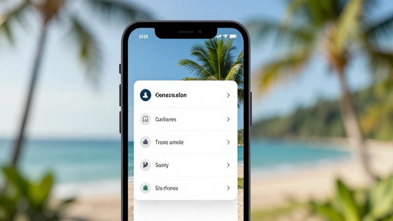 Smartphone muestra ajustes con paisaje borroso