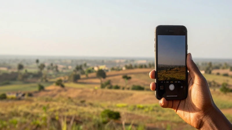 Configuración Completa de APN DR Congo Africell CD 6 Paisaje congoleño iluminado con móvil a lo lejos