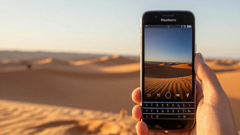 Smartphone en desierto, luz dorada suave