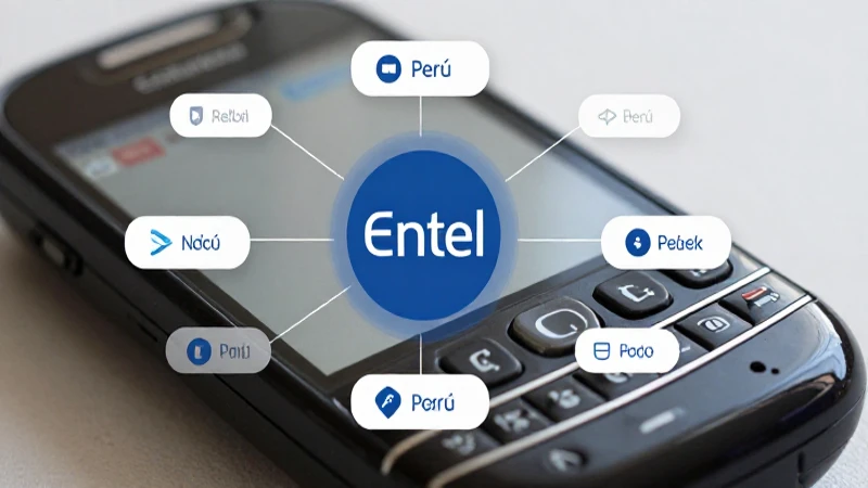Primer plano de BlackBerry en red Entel