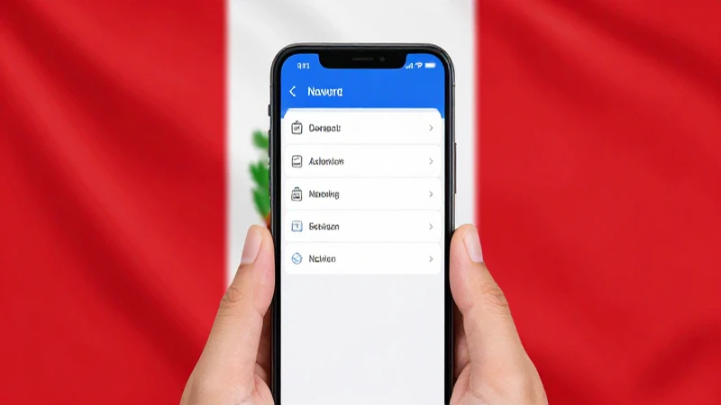 Smartphone mostrando ajustes con fondo peruano
