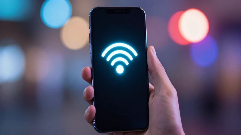 Smartphone con icono brillante de 5G